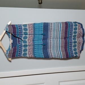 BeachLunchLounge Boho Multi-Print Midi Dress size Medium